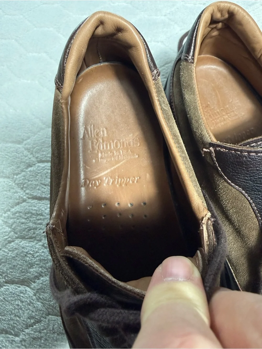 Allen Edmonds Day Tripper Shoes USA 8.5D Brown Taupe Leather Suede Walking